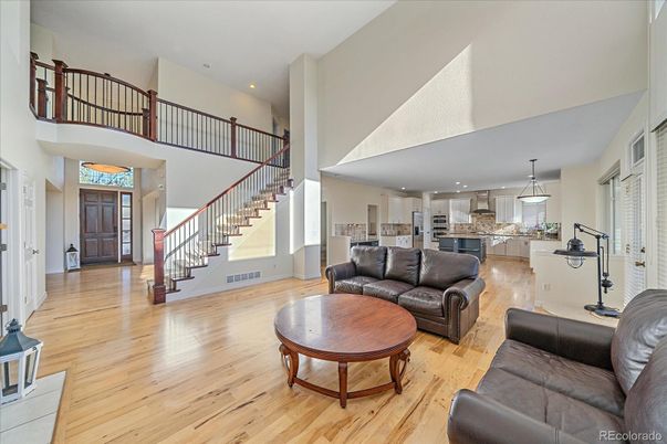 Interior, Kitchen, Living room, Pendant Lights, Recessed Lighting, Wood Texture Flooring