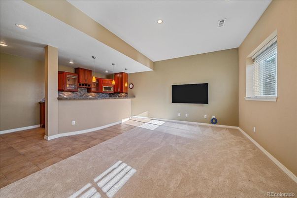 Empty room, Interior, Kitchen, Recessed Lighting