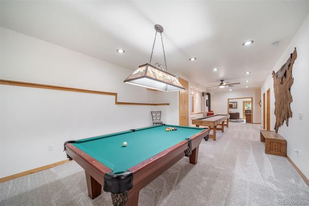 Billiard Table, Game Room, Interior, Pendant Lights, Recessed Lighting