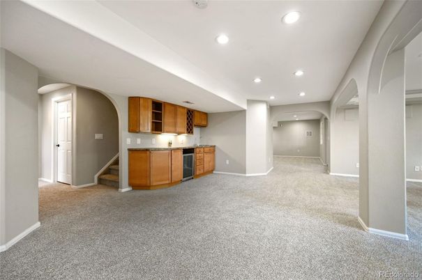 Empty room, Interior, Kitchen, Recessed Lighting