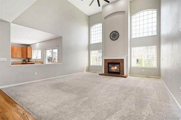 Empty room, Fireplace, Interior, Kitchen, Recessed Lighting