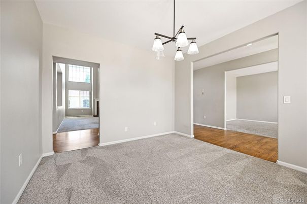 Empty room, Interior, Pendant Lights, Wood Texture Flooring