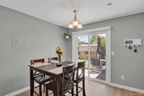 Chandelier, Dining room, Interior, Wood Texture Flooring