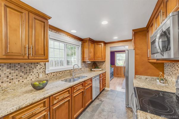 Interior, Kitchen, Recessed Lighting, Wood Texture Flooring