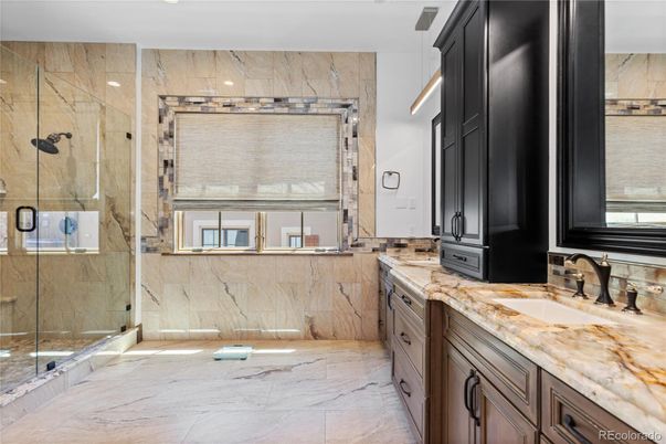Bathroom, Glass Shower, Interior, Marble, Marble Walls