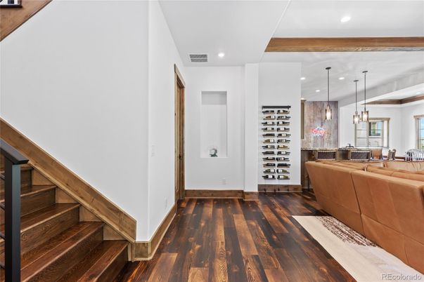 Interior, Pendant Lights, Recessed Lighting, Wood Texture Flooring