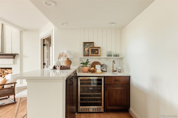 Fireplace, Interior, Recessed Lighting, Wood Texture Flooring