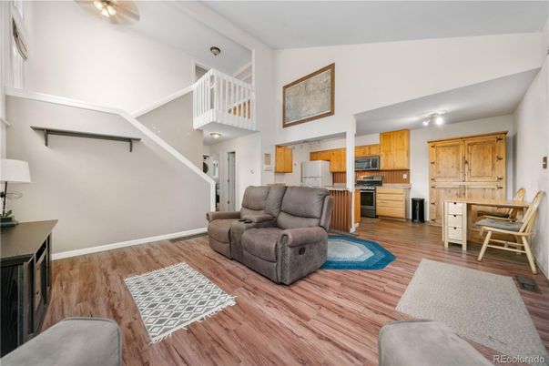 Interior, Kitchen, Living room, Stainless Steel Appliances, Wood Texture Flooring