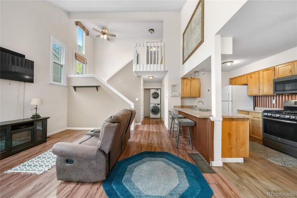 Interior, Kitchen, Washer, Wood Texture Flooring