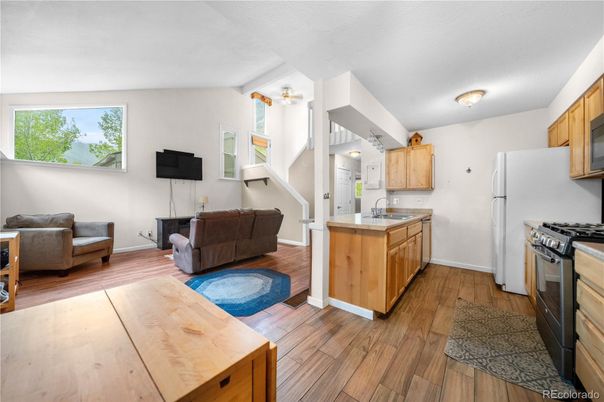 Interior, Kitchen, Living room, Wood Texture Flooring