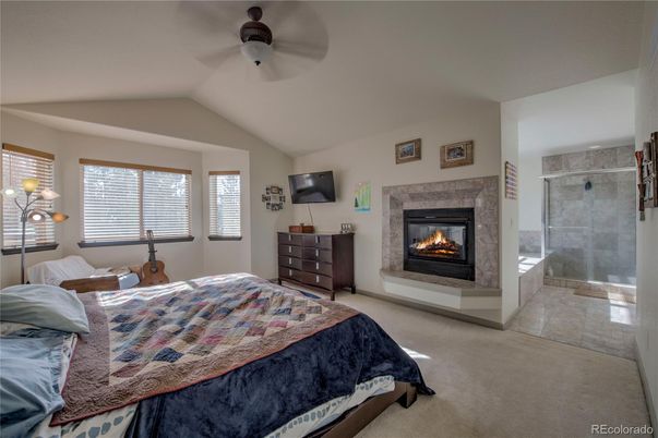Bedroom, Fireplace, Interior