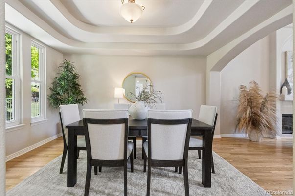 Dining room, Interior, Wood Texture Flooring