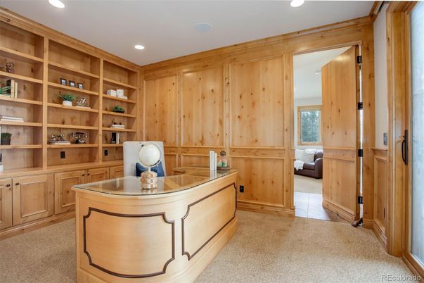 Home Office, Interior, Recessed Lighting, Wooden Walls