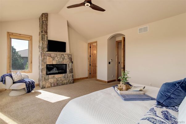 Bedroom, Fireplace, Interior