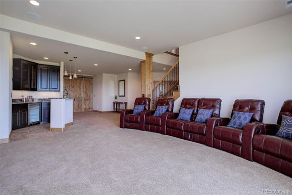 Home Theatre Room, Interior, Pendant Lights, Recessed Lighting, Theatre Room