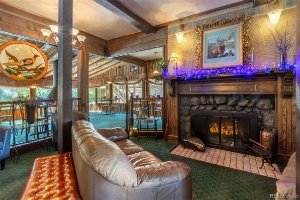 Chandelier, Fireplace, Interior, Living room