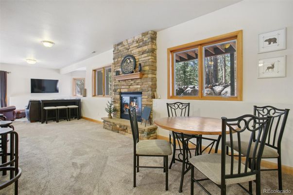 Dining room, Fireplace, Interior, Stone Walls