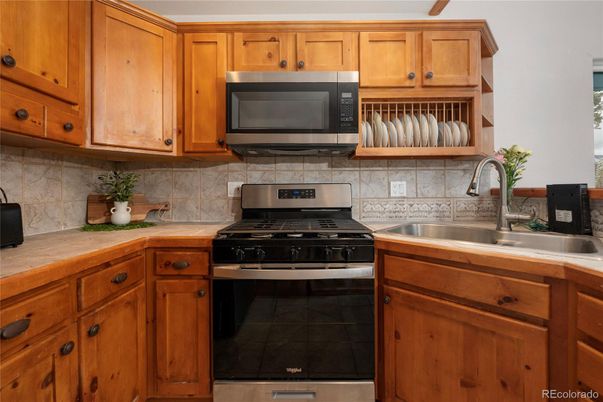 Interior, Kitchen, Stainless Steel Appliances, Tile Countertops