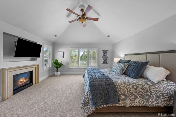 Bedroom, Fireplace, Interior