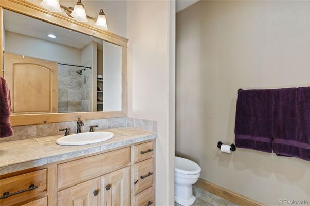 Bathroom, Interior, Recessed Lighting, Tile Countertops