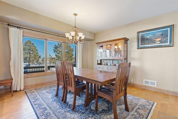 Chandelier, Dining room, Interior, Wood Texture Flooring