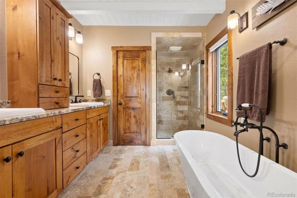 Bathroom, Dual Sink Vanities, Glass Shower, Interior