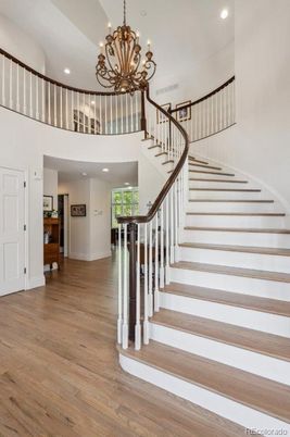 Chandelier, Interior, Recessed Lighting, Wood Texture Flooring