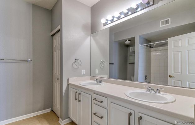 Bathroom, Dual Sink Vanities, Interior, Tile Countertops, Wood Texture Flooring
