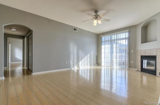 Empty room, Fireplace, Interior, Wood Texture Flooring
