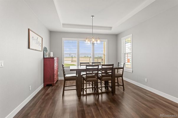 Chandelier, Dining room, Interior, Wood Texture Flooring