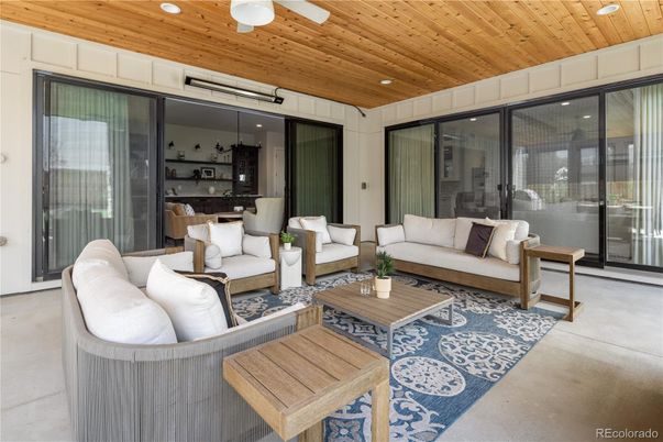 Dining room, Interior, Living room, Pendant Lights, Recessed Lighting, Wooden Ceilings