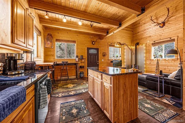 Interior, Kitchen, Living room, Wooden Beams, Wooden Ceilings, Wood Texture Flooring, Wooden Walls