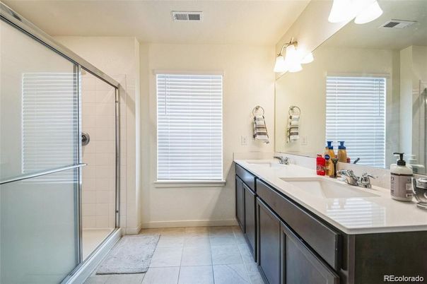 Bathroom, Dual Sink Vanities, Glass Shower, Interior