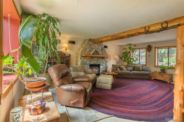 Fireplace, Interior, Living room, Stone Walls, Wooden Beams