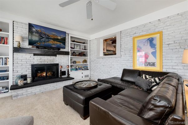 Fireplace, Interior, Living room, Stone Walls