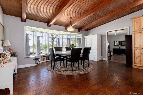 Dining room, Interior, Wooden Beams, Wooden Ceilings, Wood Texture Flooring
