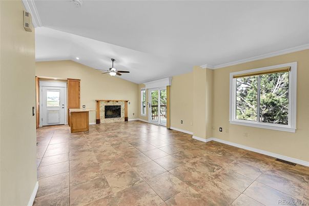Empty room, Fireplace, Interior, Recessed Lighting