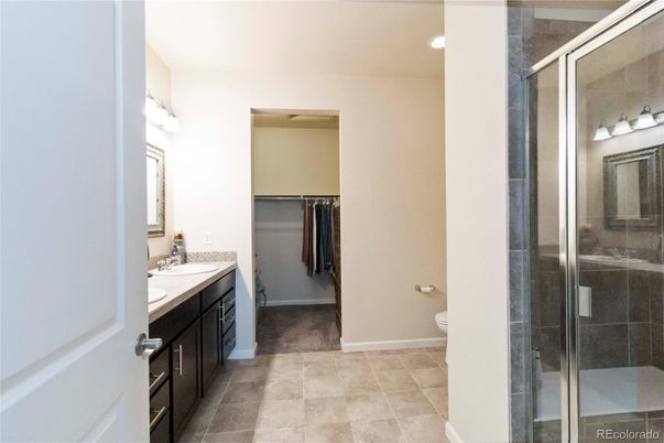 Bathroom, Dual Sink Vanities, Glass Shower, Interior, Recessed Lighting, Walk-in Closets