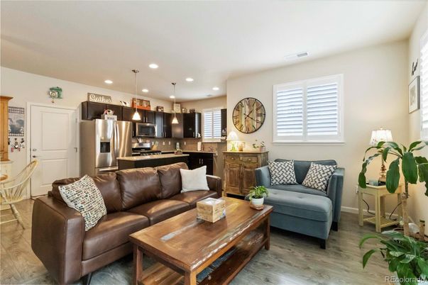 Interior, Kitchen, Living room, Pendant Lights, Recessed Lighting, Stainless Steel Appliances, Wood Texture Flooring