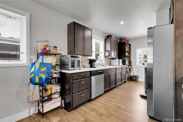 Interior, Kitchen, Recessed Lighting, Wood Texture Flooring