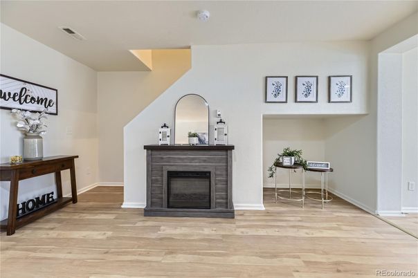 Fireplace, Interior, Wood Texture Flooring