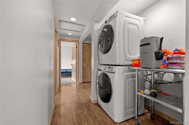 Interior, Recessed Lighting, Utility Closets, Washer, Wood Texture Flooring