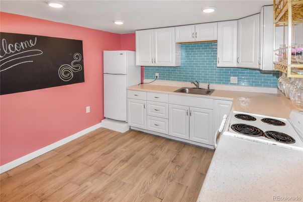 Interior, Kitchen, Recessed Lighting, Wood Texture Flooring