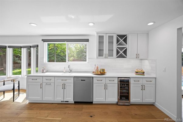 Interior, Kitchen, Recessed Lighting, Wood Texture Flooring