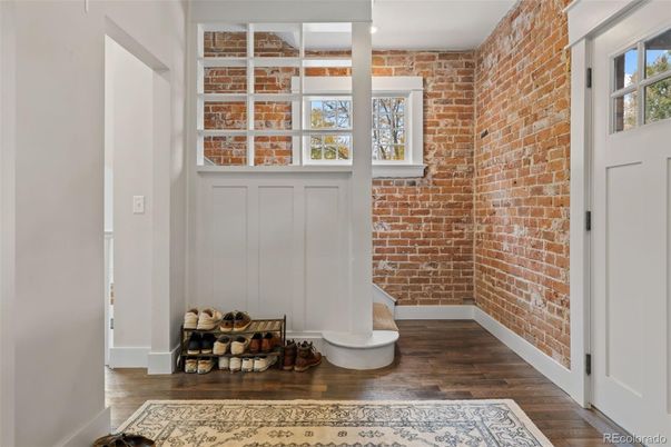 Interior, Stone Walls, Wood Texture Flooring