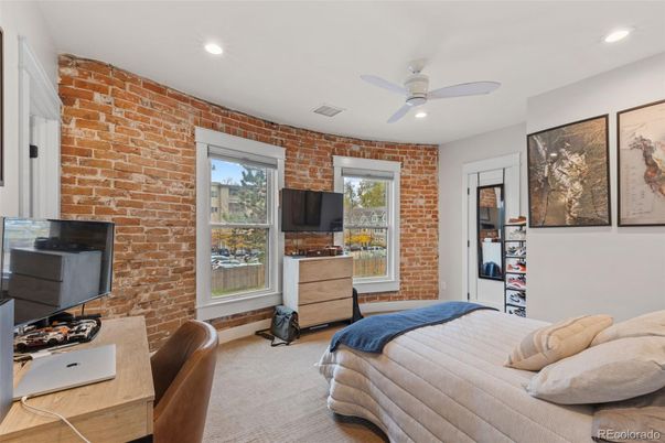 Bedroom, Interior, Recessed Lighting, Stone Walls