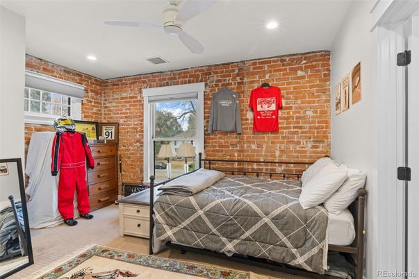Bedroom, Interior, Recessed Lighting, Stone Walls