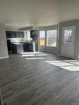 Interior, Kitchen, Pendant Lights, Wood Texture Flooring