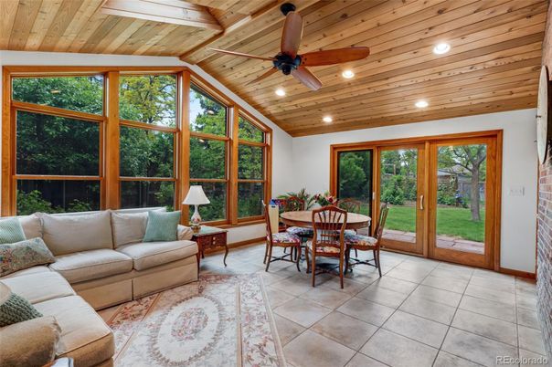 Dining room, Interior, Living room, Recessed Lighting, Sun Room, Wooden Ceilings