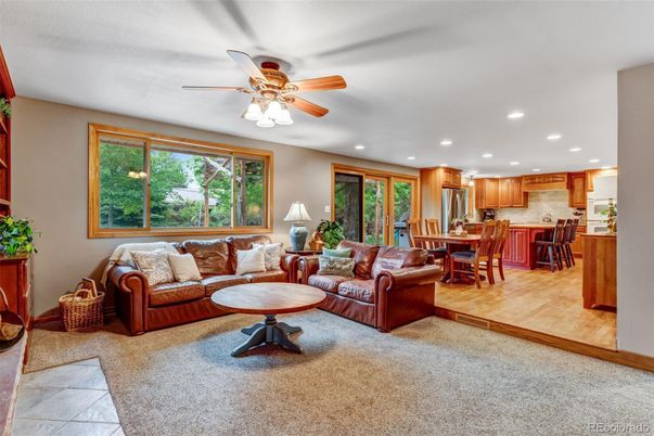Dining room, Interior, Kitchen, Living room, Recessed Lighting, Stainless Steel Appliances